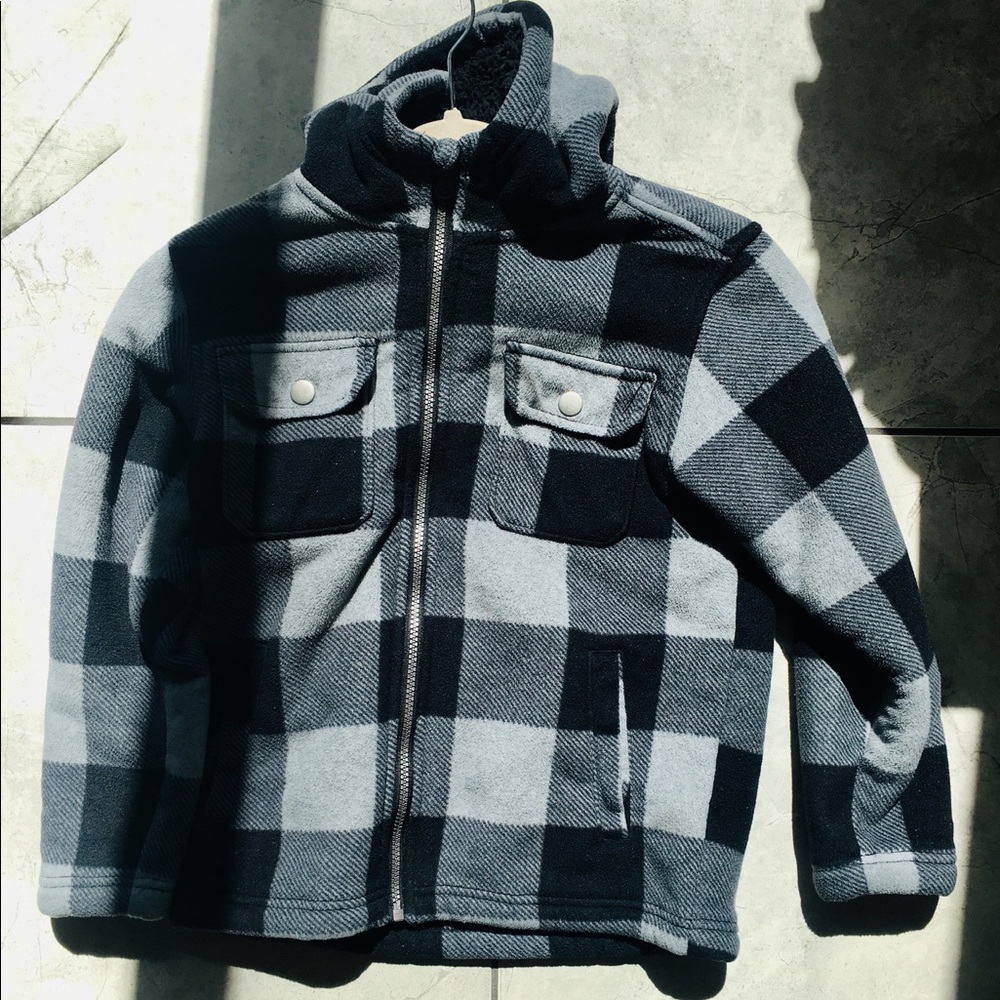 checkered jacket gray and black boys